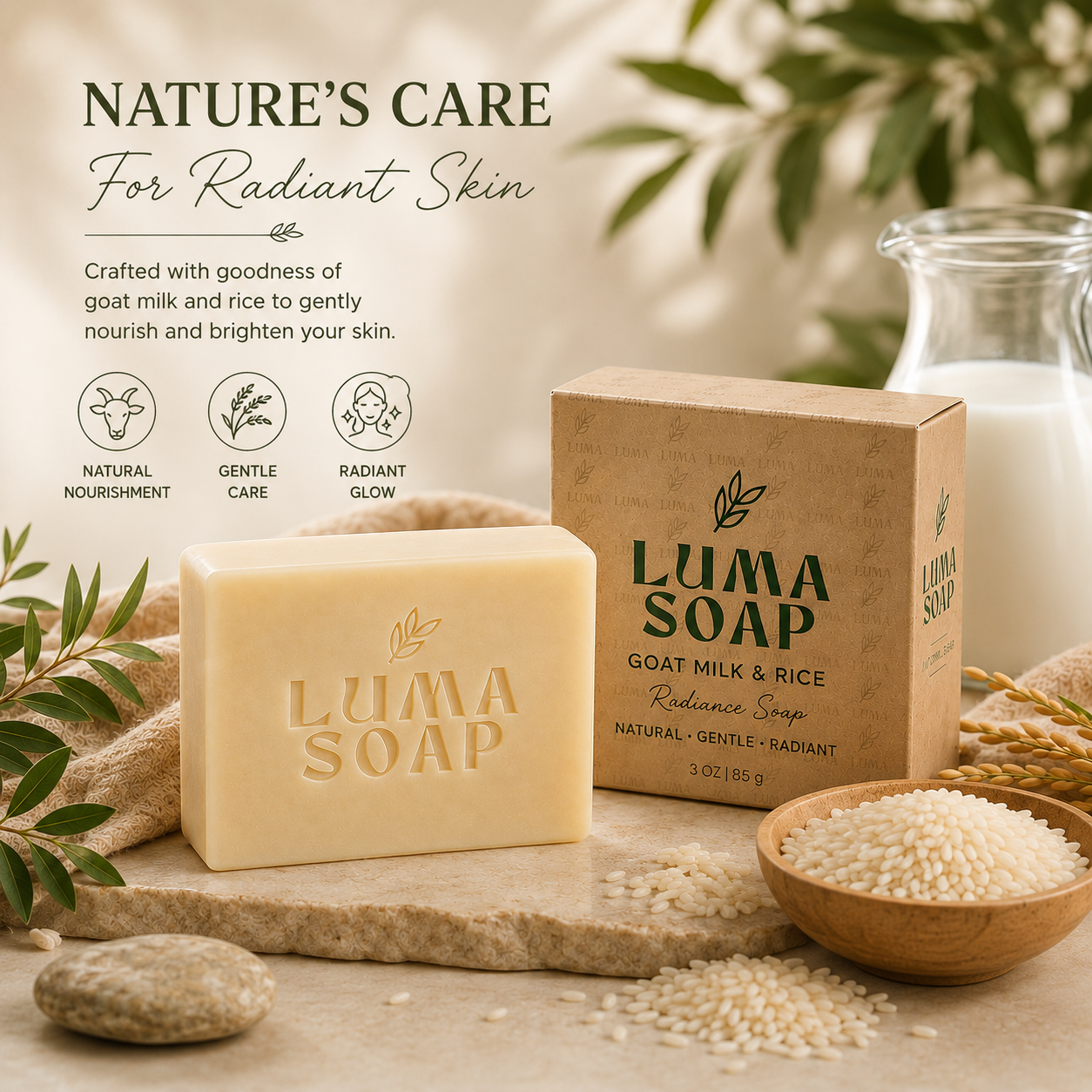Goat Milk & Rice Radiance Soap
